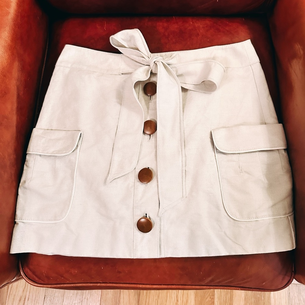 J Crew High-Waisted Mini Skirt with Pockets & Bow